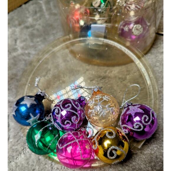 JC Penney Silver Ornament Tree Set 12 HANGING GLASS ORNAMENTS ONLY replacement - Picture 2 of 10